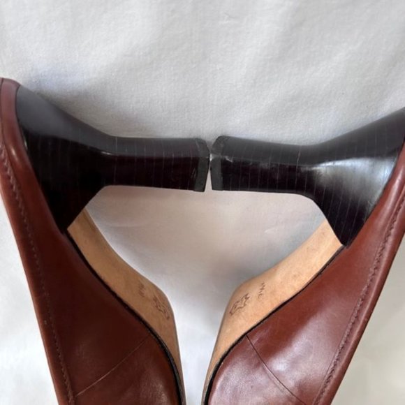 Antonio Melani Medium Brown Square Toe Mules - Picture 6 of 11